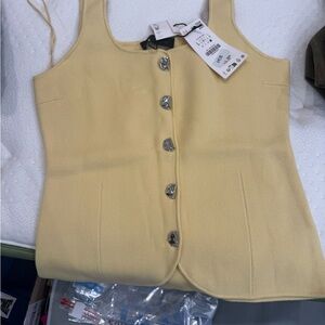 Zara Yellow Button-Down Women's Top